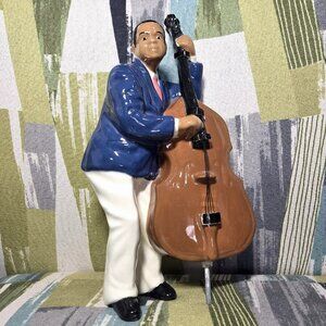 Jazz Band #5 - African American Double Bass Porcelain Figurine Vintage Rare Find